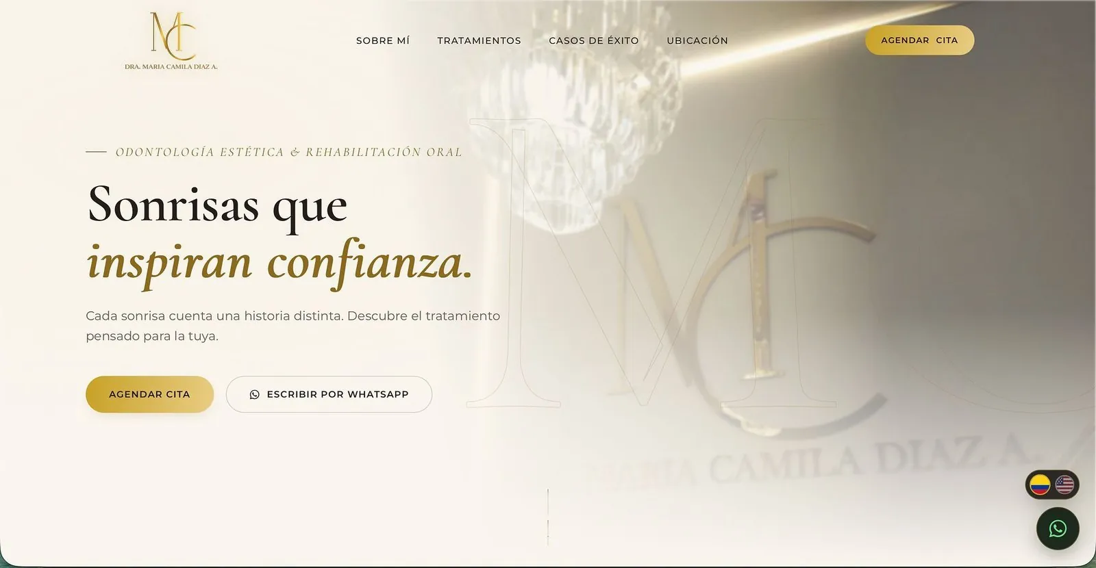 Sitio web de la Dra. María Camila Díaz, odontología estética